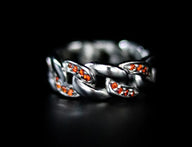 Red Stones Curb Ring - Fashion Jewelry by Yordy.