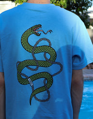 Baby Blue Snake Tee - Fashion Jewelry by Yordy.